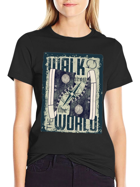Walk the World T-Shirt Travel Compass Design