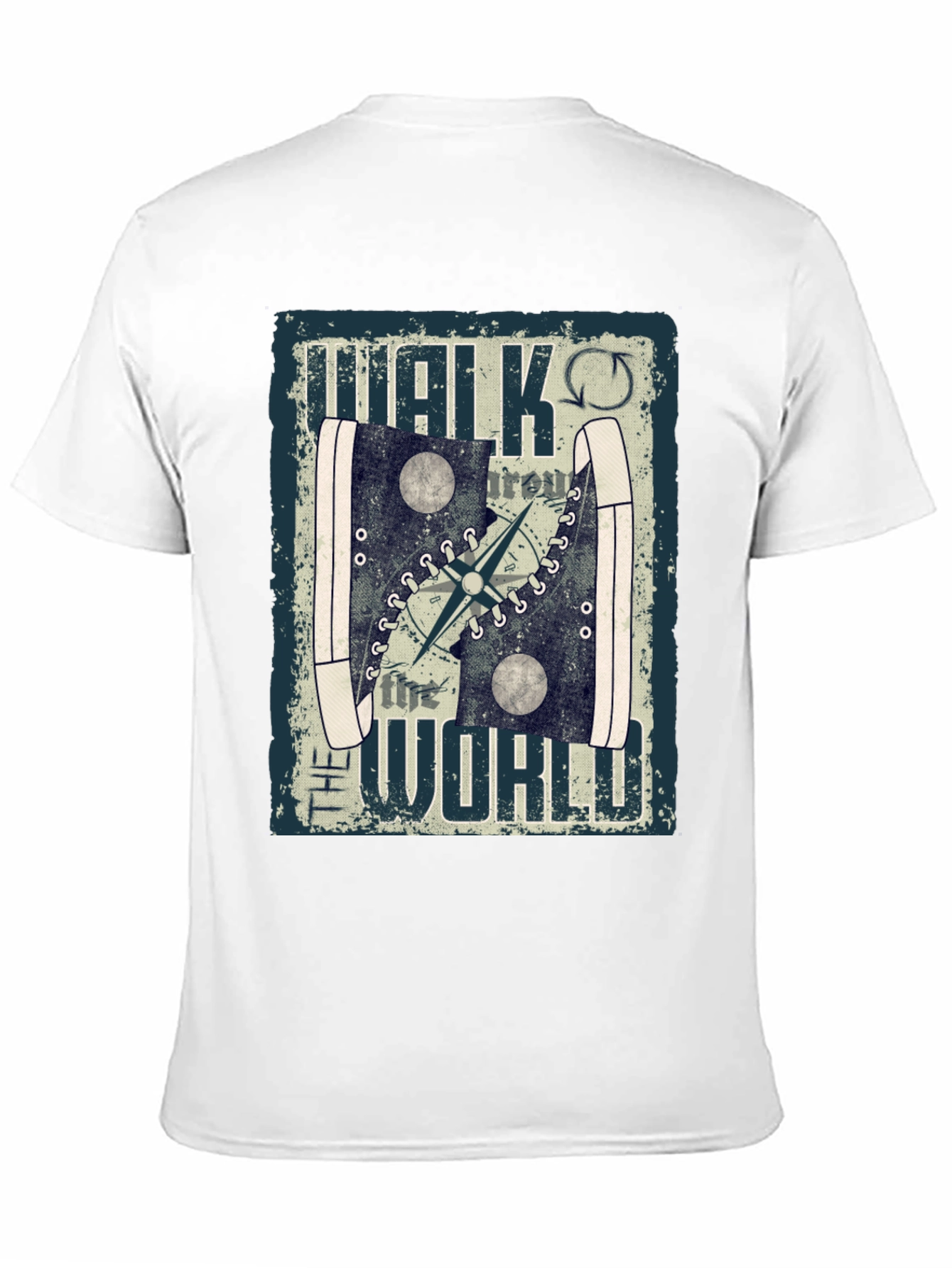 Walk the World T-Shirt Travel Compass Design