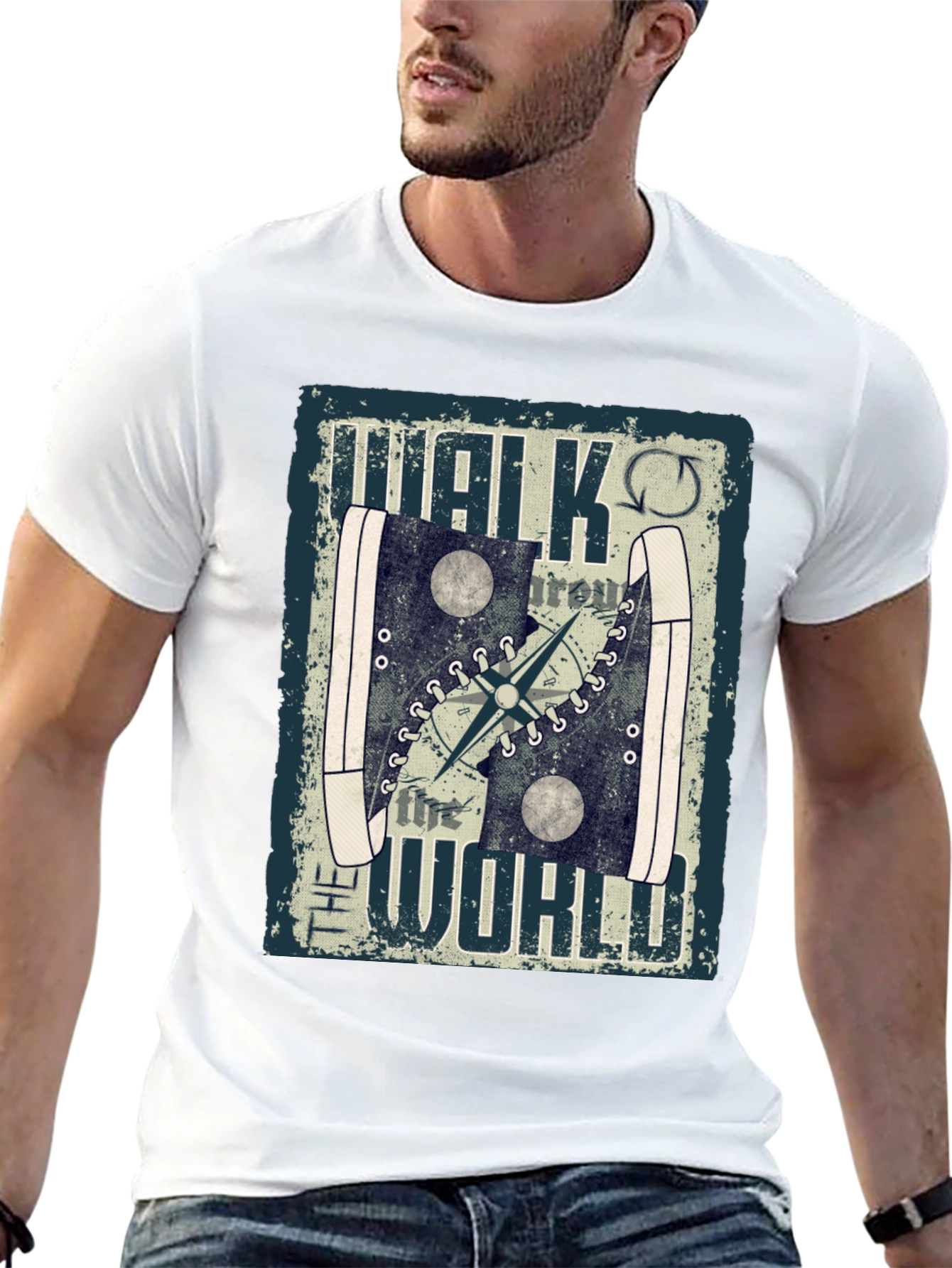 Walk the World T-Shirt Travel Compass Design