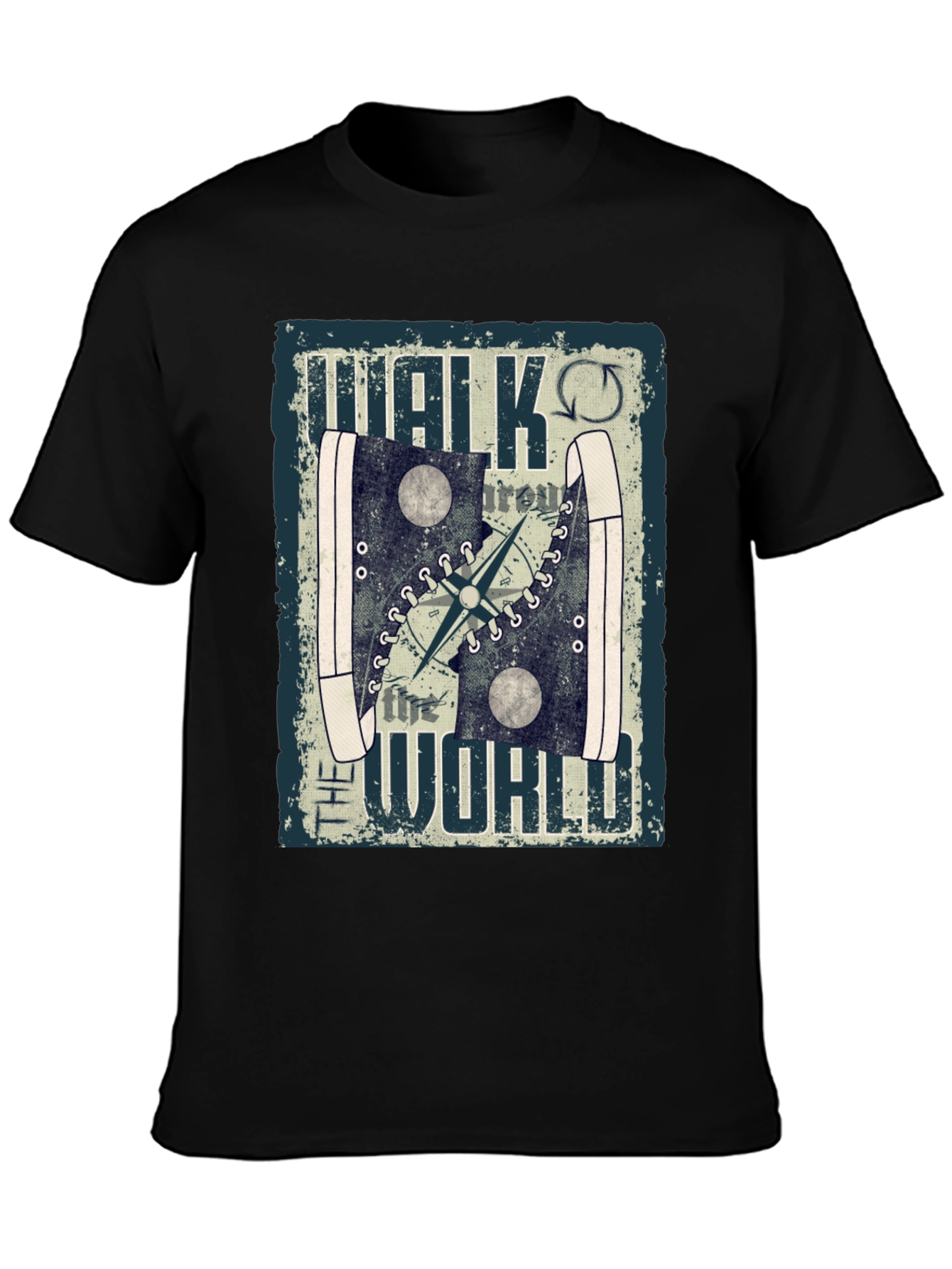 Walk the World T-Shirt Travel Compass Design