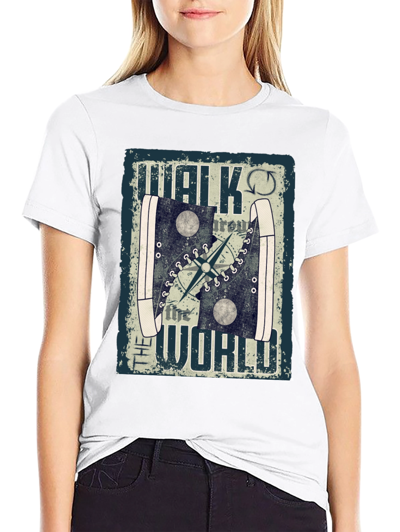 Walk the World T-Shirt Travel Compass Design