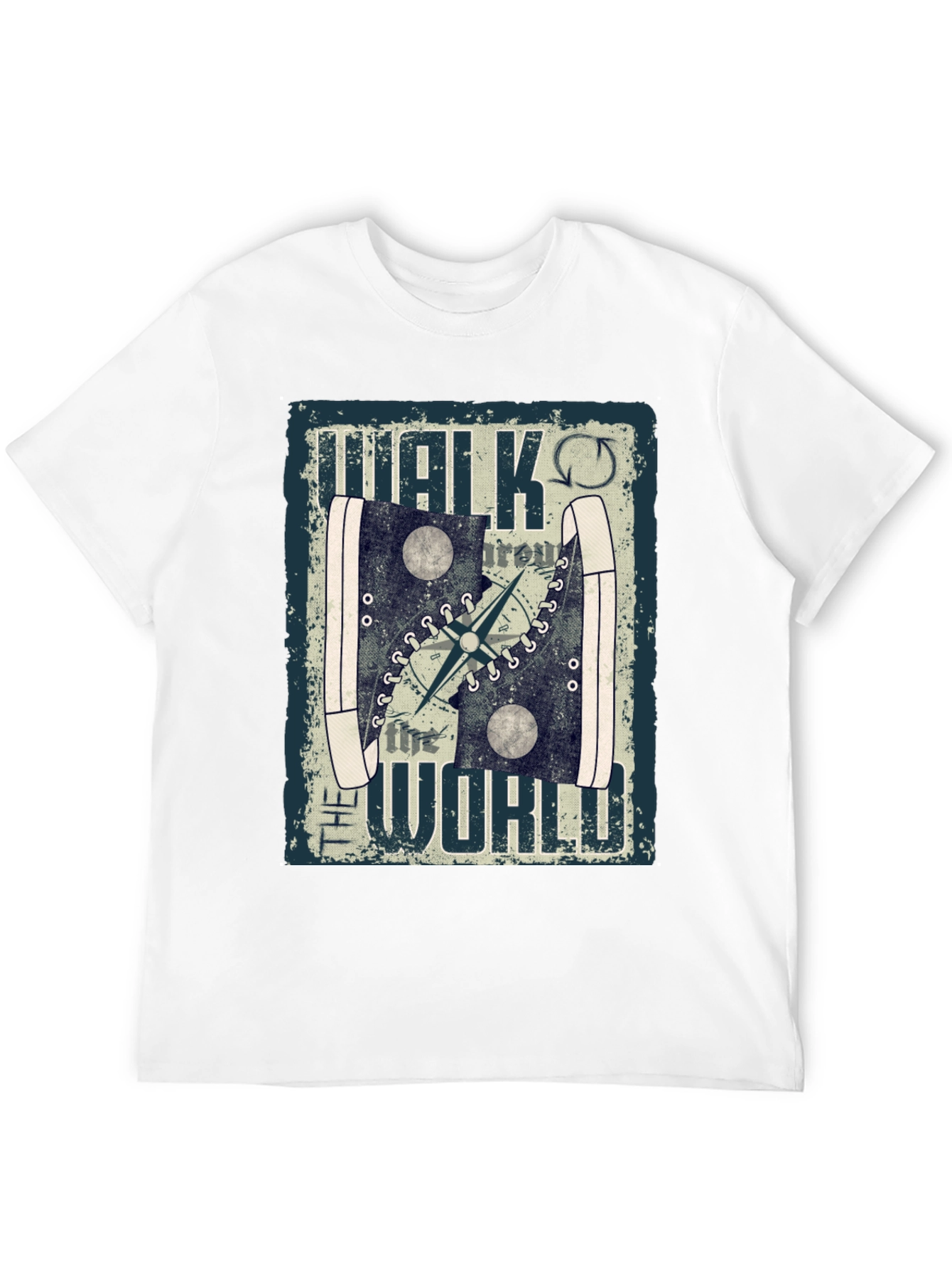 Walk the World T-Shirt Travel Compass Design