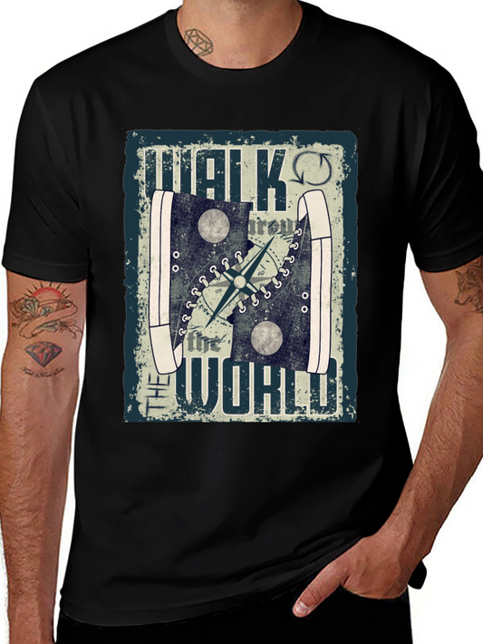Walk the World T-Shirt Travel Compass Design