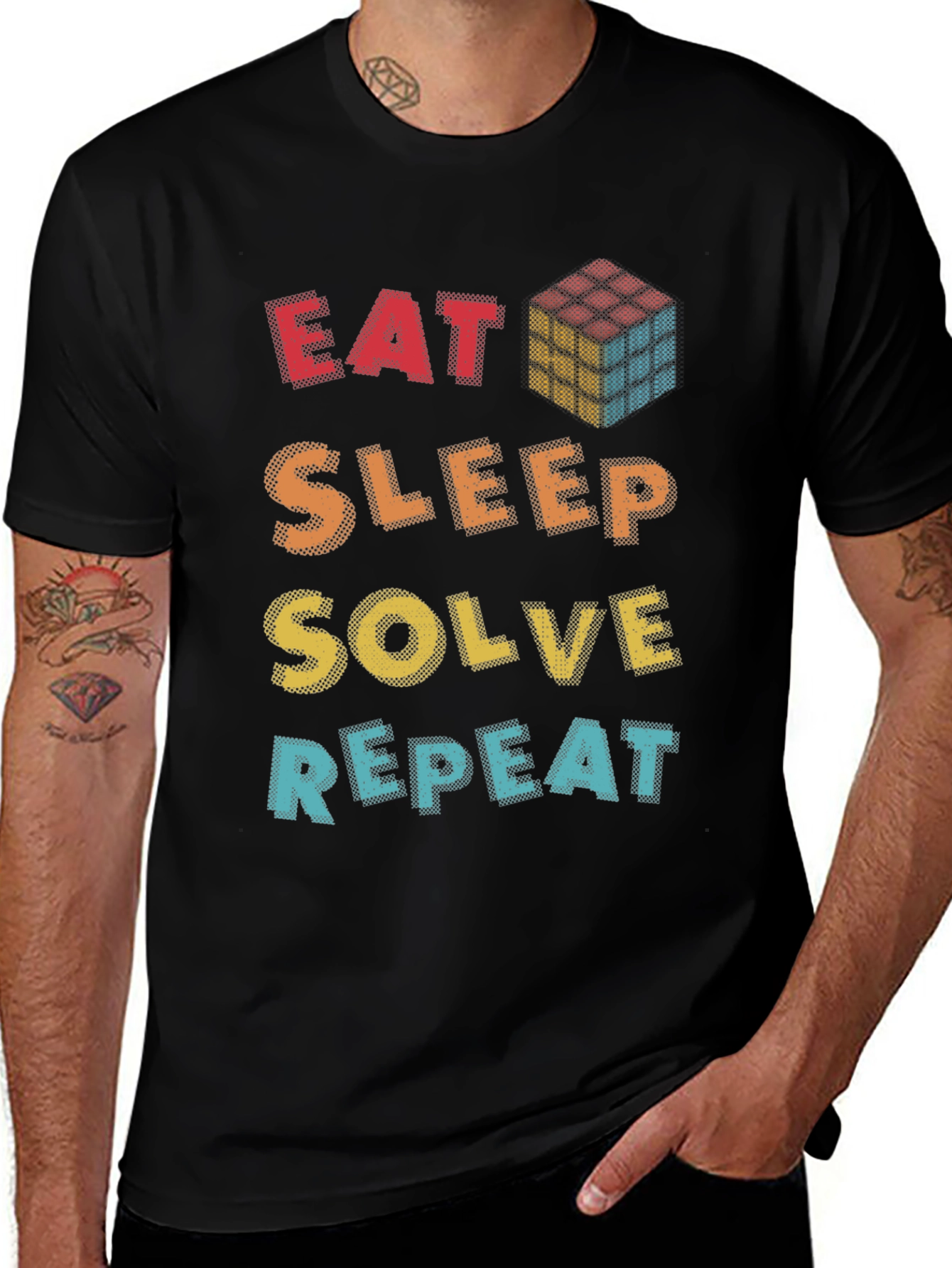 Eat Sleep Solve Repeat T-Shirt - Puzzle Solver Tee
